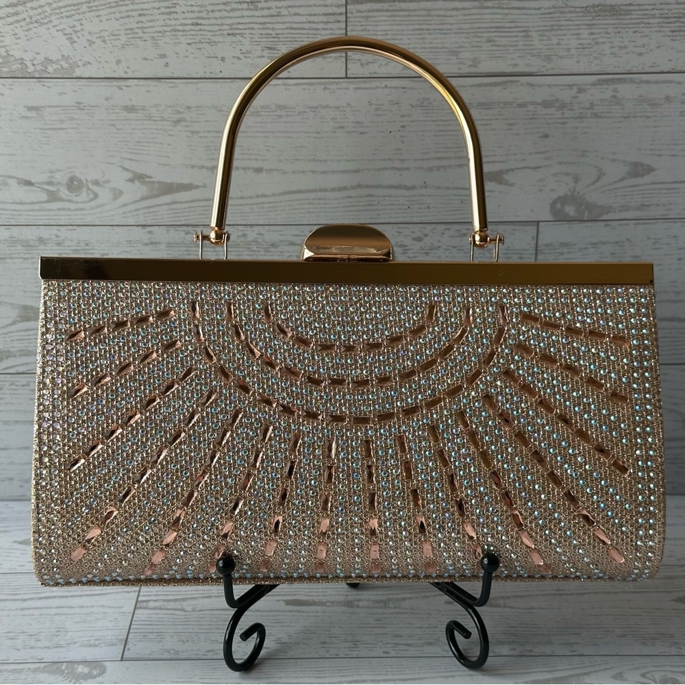 Elegant Gold w/Rhinestones Women's Handbag